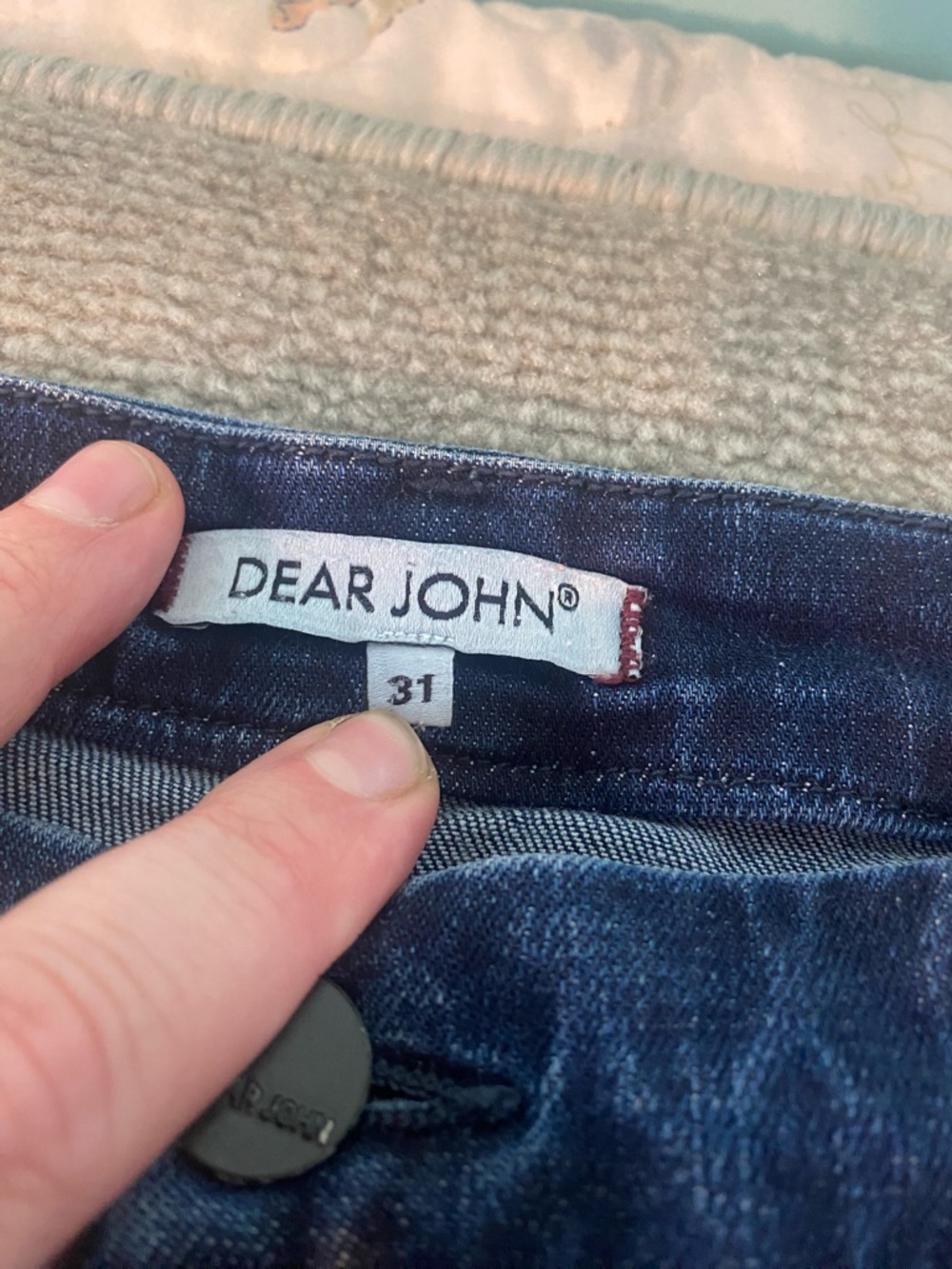 Dear John Jeans Size 31 Dark Wash Mid Rise Straight Leg Stretch Denim Womens (L) - Picture 3 of 8